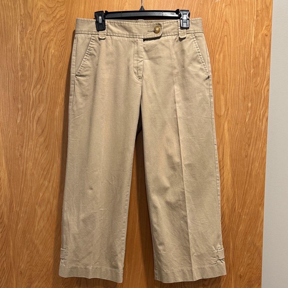 Nautica Tan Cropped Straight-Leg Pants